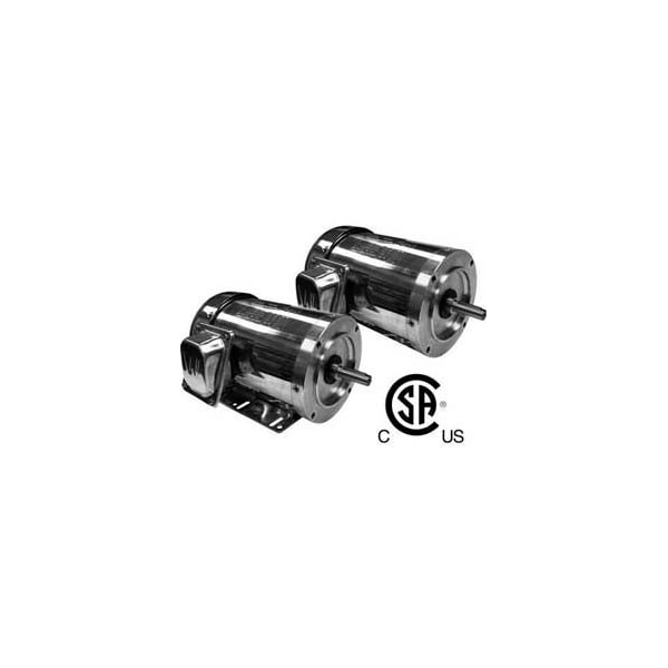 Worldwide Electric SS Washdown Duty Motor WSS34-18-56CB, TEFC, Rigid-C, 3 PH, 3/4 HP, 1800 RPM WSS34-18-56CB - main